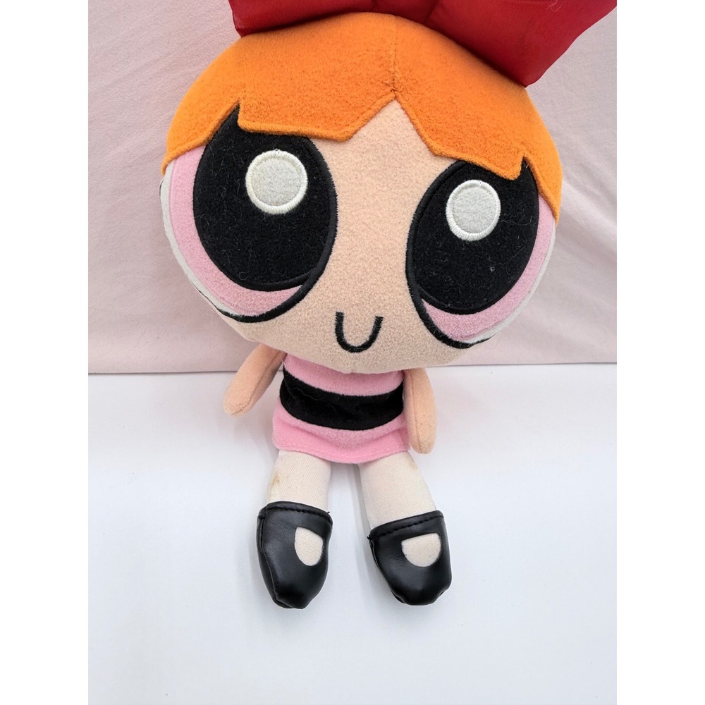 Powerpuff Girls Blossom Plush Toy Pink Dress Red Bow Cartoon Network Collectible